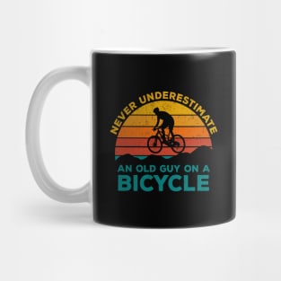 Never Underestimate An old Guy On A Bicycle - Christmas Gift Idea Mug